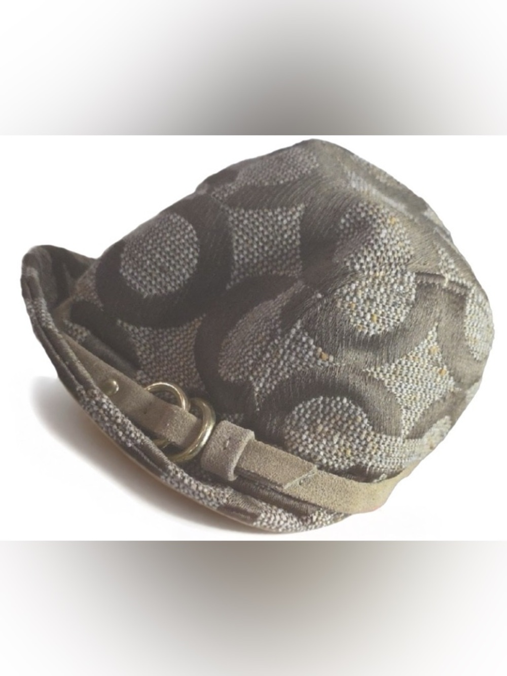 Coach Wool-Blend Cabbie Hat With Suede Trim Optic C design Excellent Condition - Picture 5 of 11